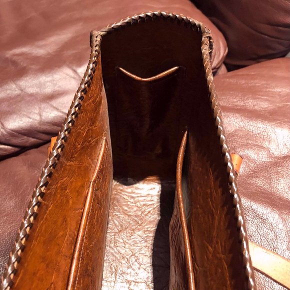 Hand tooled leather tote bag - Picture 2 of 10